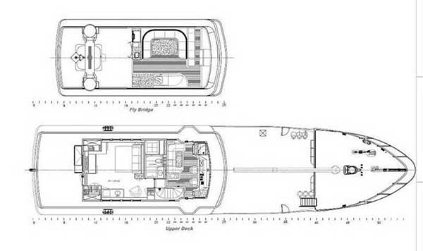 105 Inace Expedition Yacht Layout, Flybridge and Upper Deck