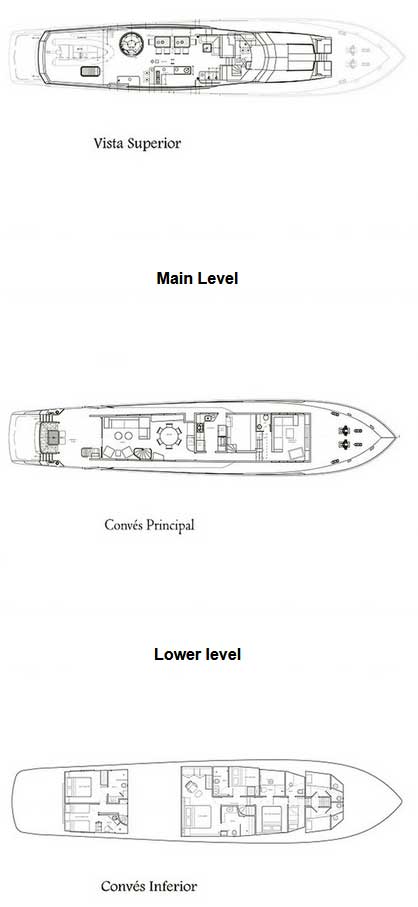 Flybridge, Main and Lower Deck Layouts