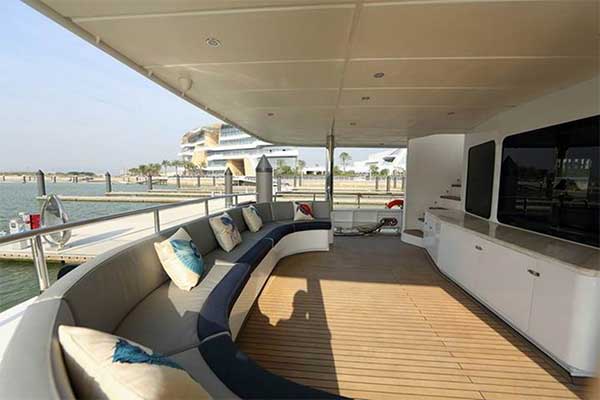 Custom 100 foot Expedition Yacht Samsara for Sale Aft Deck