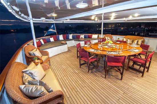 Motor Yacht Asteria On Deck Dining